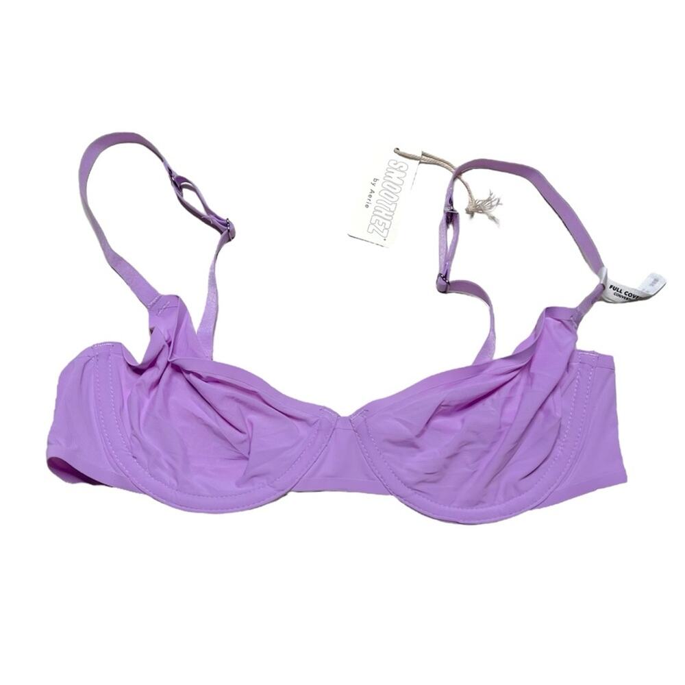 aerie SMOOTHEZ Unlined Bra Full Coverage Lavender Lake Size 34B